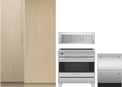 5 Piece Package Includes Refrigerator, Freezer, Range, Hood And Dishwasher
